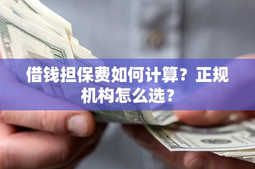 济南借钱担保费如何计算？正规机构怎么选？