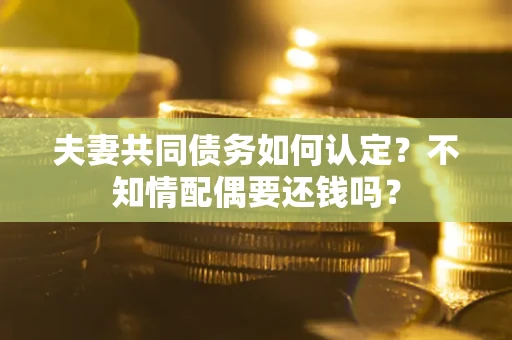 济南夫妻共同债务如何认定？不知情配偶要还钱吗？